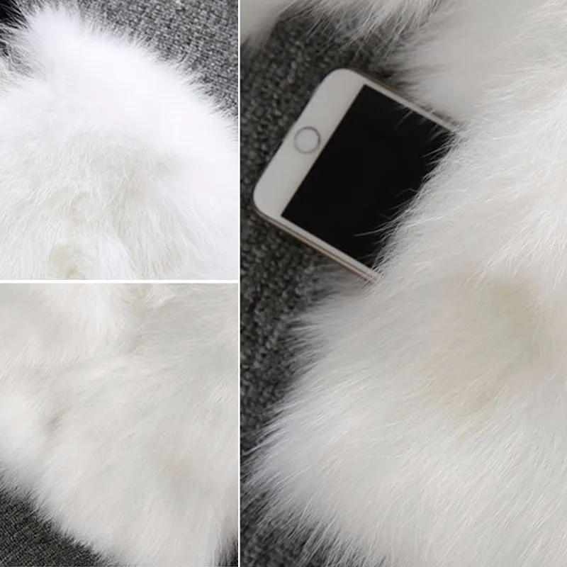 Мех искусственный Короткое пальто с мехом черный, белый цвет имитация пальто с кроличьим мехом стильная куртка 3/4 рукавами модное Xxxl