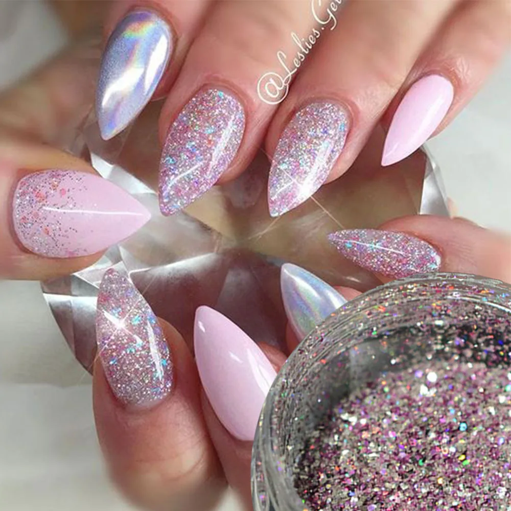 

1Box Laser Nail Glitter Mixed Glitters Holo Nail Sequin Paillette Nail Art Glitter Sparkles Manicure Dust Tips Decoration BEBG04
