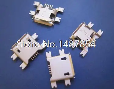 (100 шт./лот) 5-контактный разъем Micro USB SMD 4 фиксированных фута широко используется в