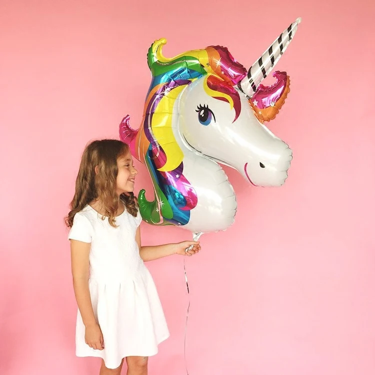 

Big Unicorn Balloon Birthday Party Decorations Foil Ballons Wedding Baby Shower Girl Decor Large Pink Rainbow Mylar Balons Favor