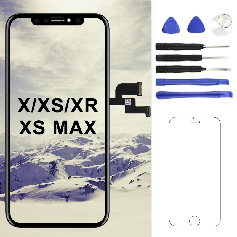 Для iphone X/XS MAX/XR ЖК-экран TM/AMOLED/OEM качественный дисплей дигитайзер Замена черный без битых пикселей