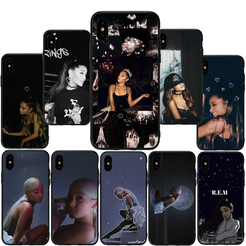 

Ariana Grande Ultra Thin Cartoon Pattern soft TPU black Phone Case for iPhone 5 X 6Plus 7 8 Plus XS MAX XR 10 1111Pro MAX 11Pro