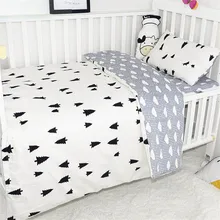 3 шт. детские постельные принадлежности наборы для кровать для новорожденных Органайзер в том числе пододеяльник наволочка плоский лист узор в горошек детский спальный комплект