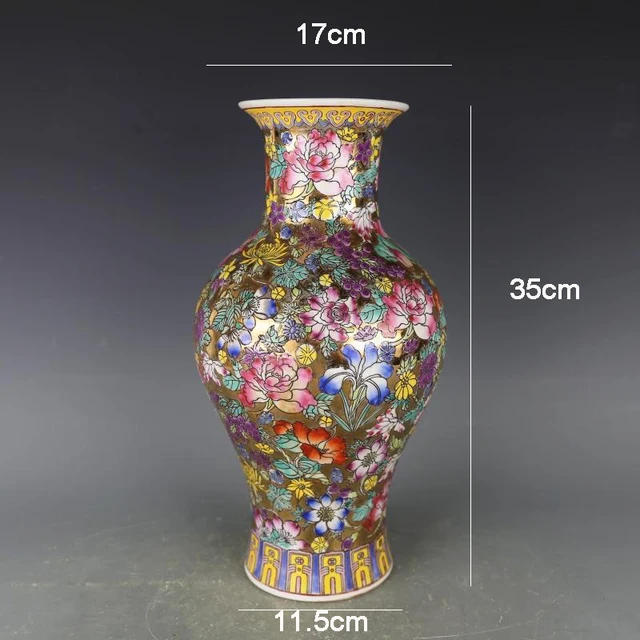 Jingdezhen The Cultural Revolution antique porcelain factory vases goods flowers and gold vintage antiques vase 2