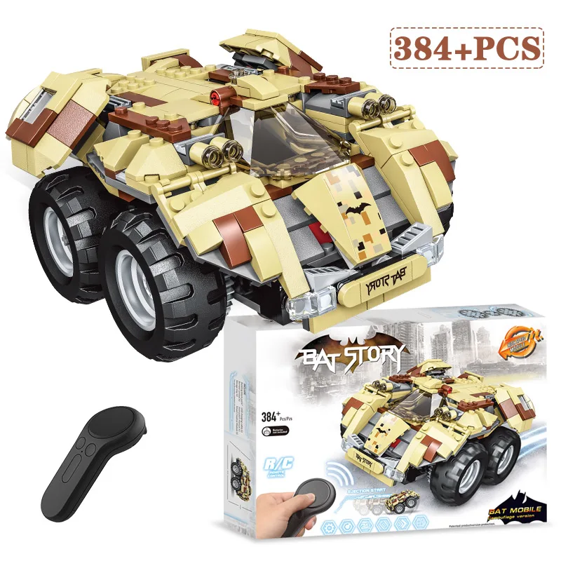 

384 Pcs Bricks Technic Compatible with Legoed RC City Super Heroes Remote Controlled Batmobile Building Blocks Toys For Children