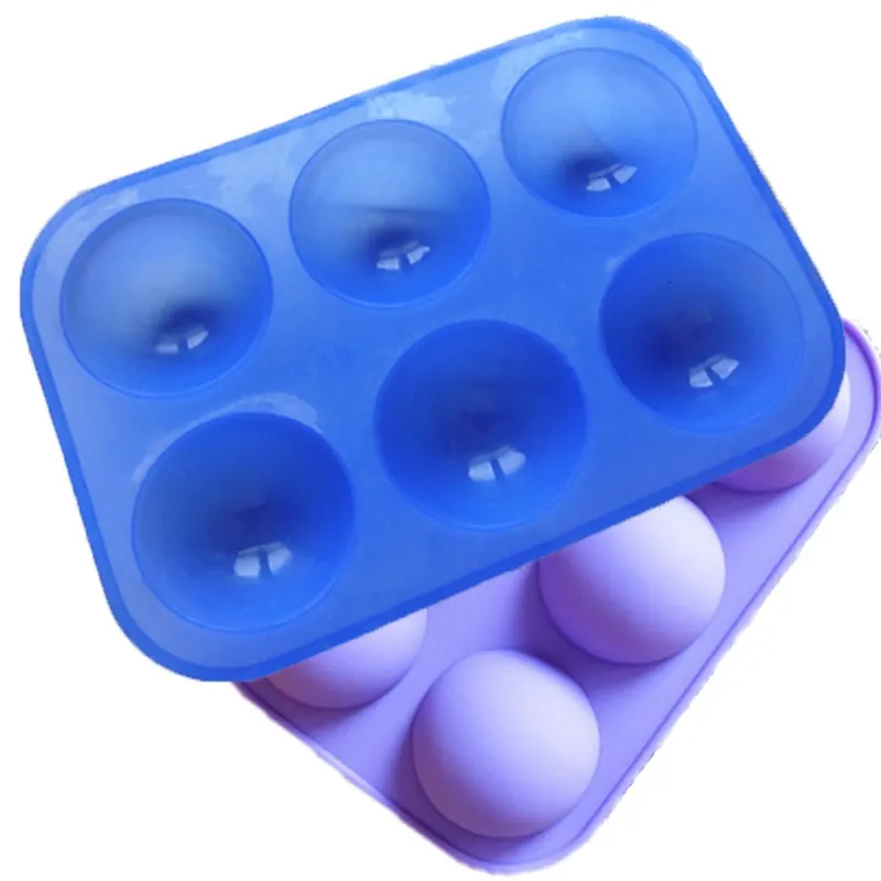 

New 2" Dia Half Ball Sphere Dessert Cake Muffin Pastry Jello Mold Pan Silicone Bake Mould 6 Cavities Random Color