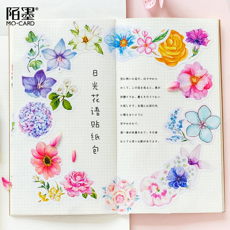 20 pcs/lot Colorful flowers paper stickers package DIYs diary decoration 9H