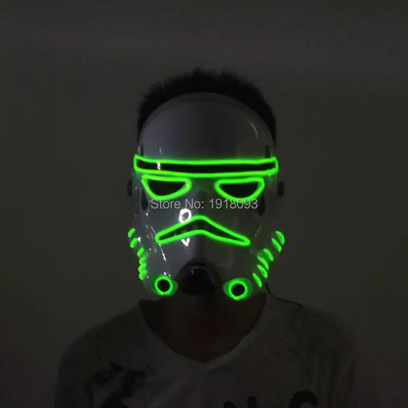 2020 Hot The Moive of Flashing EL wire Rope Party LED mask Halloween Holiday Lighting Mask+DC-3V Sound Active Driver photo