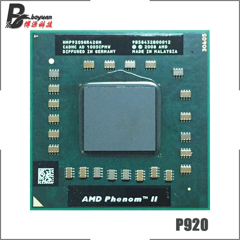 amd cpu AMD Phenom II Quad-Core Mobile P920 1.6 GHz Quad-Core Quad-Thread CPU Processor HMP920SGR42GM Socket S1 cpu chip