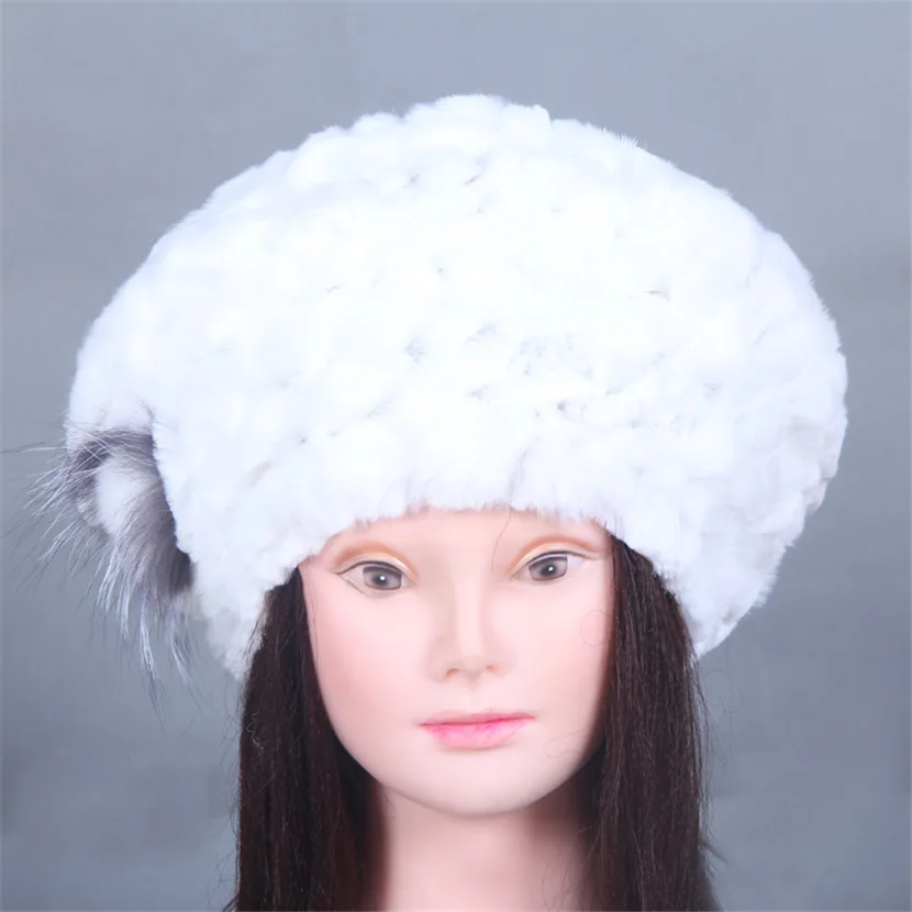 

Autumn and winter female fur hat rabbit woolknithat rabbitknit beret