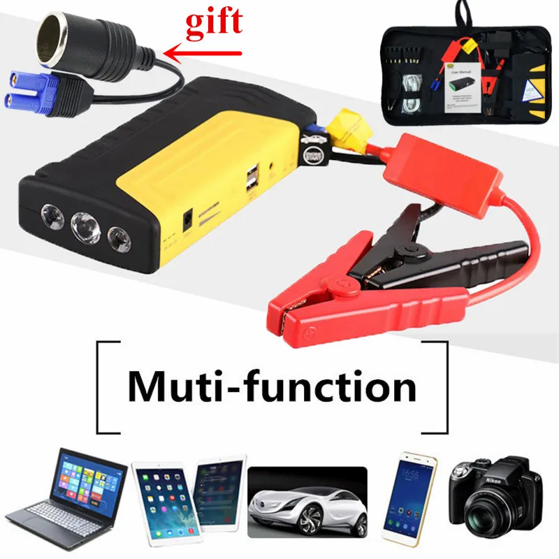 

Multi-Function Car Jump Starter 12V 600A Peak Portable Power Bank Emergency Starting Device For Car Battery Charger Booster LED