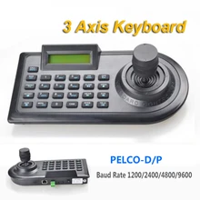 Безопасности 3D 3 оси джойстик с приводом наклона/поворота и увеличительным объективом контроллер PTZ Клавиатура RS485 PELCO-D/P ЖК-дисплей Дисплей для аналог CCTV Скорость купольная панорамная камера наклона Камера
