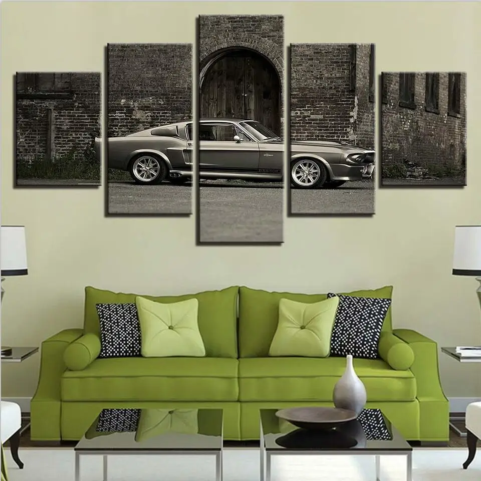 

Modular Pictures Decoration Wall Arts Poster Living Room 5 Pieces New Vintage Car Style Canvas HD Printed Painting Modern Framed