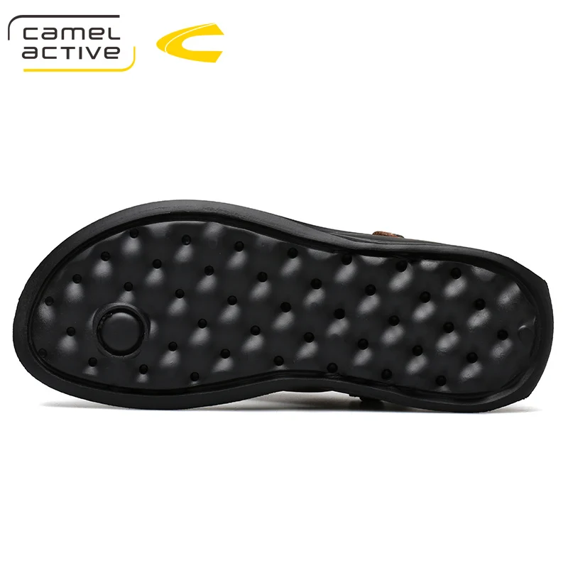 cáqui Macio De Sapatos Dos Marrom Genuíno Homens Texturizado Couro Active 2019 Confortáveis Camel Ocasional Sandálias Novo Elástico vBa7xqw0
