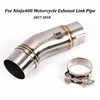 Motorcycyle Exhaust Muffler Modified Middle Conncetion Link Pipe Slip on For Kawasaki Ninja400 2017 2018
