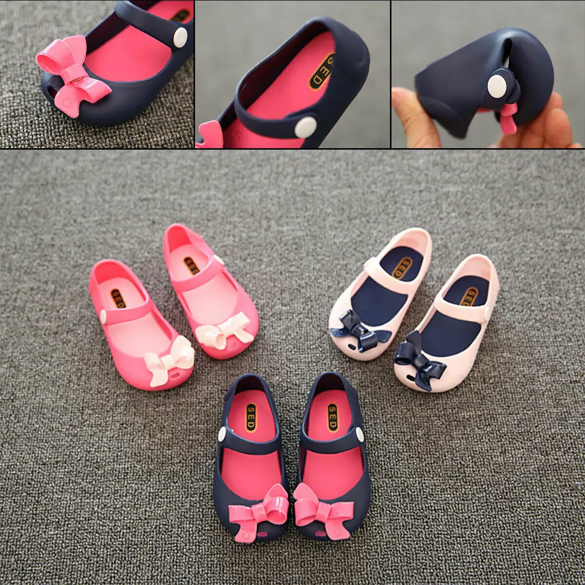 От 0 до 6 лет для новорожденных девочек; нескользящая пластиковая обувь с цветочным принтом и бантом; Летняя обувь с пряжкой; US