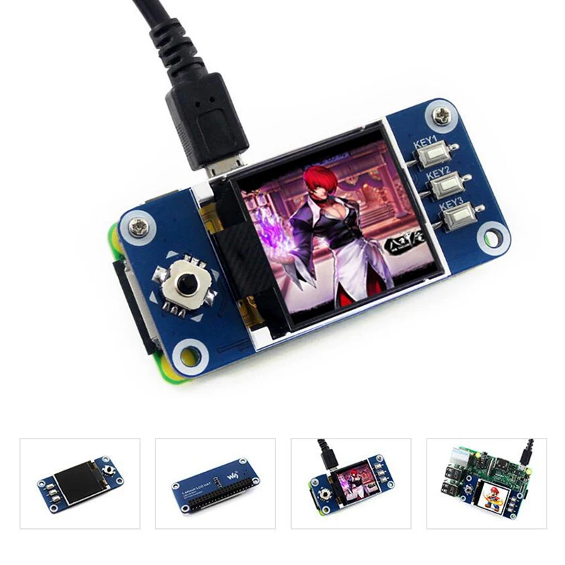 

128X128 HD 1.44 Inch 65K Color Video Game Console 3.3V RGB SPI LCD Display HAT Game Player For Raspberry Pi 2B 3B 3B+ Zero ZeroW