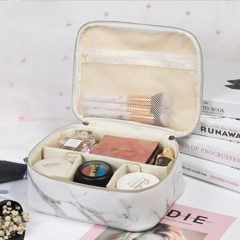 

Marbled cosmetic bag Large-capacity multifunctional lazy storage bag Multi-function portable travel wash bag