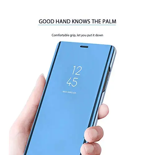 Mirror Flip Clear View Smart Leather Case Cover For Samsung A750 A6 A8 A9 2018 J4 J6 (5)