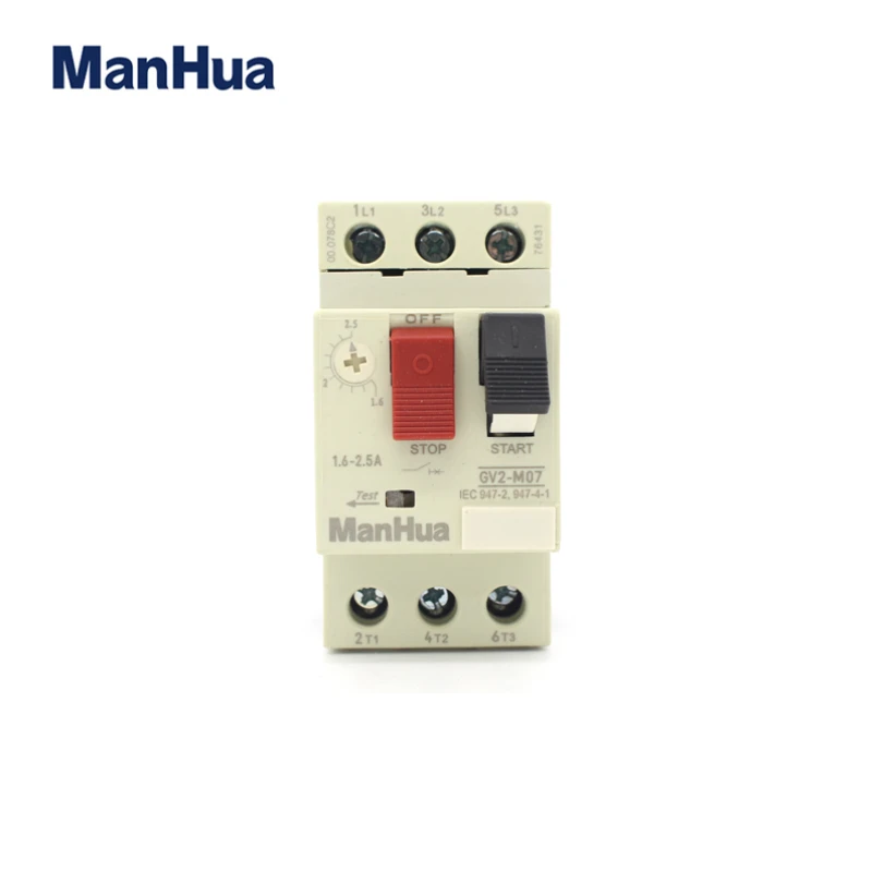 Manhua управление двигателем и защита 1.6A-2.5A GV2 M07-C автоматический выключатель электродвигателя