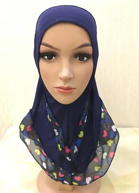 H1172 стиль хиджаб детский с шифоновыми границами, быстрая, разные цвета