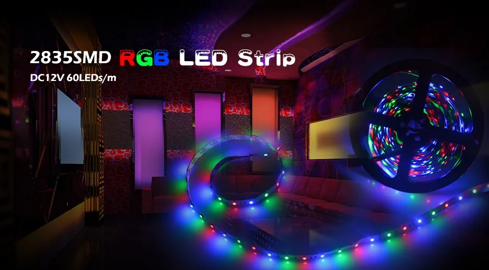 24/44 кнопочный светильник с дистанционным управлением 2835 Led RGB, 5 м/рулон, 60 светодиодов/м, декоративный светильник для гостиной, спальни, автомобиля, витрины