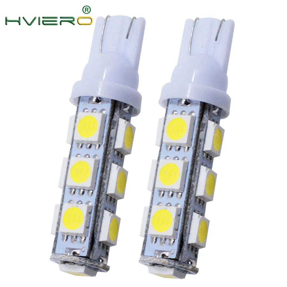 2Pcs White T10 5050 13LED 13 SMD Auto Car Side Light Bulb W5W Car LED
