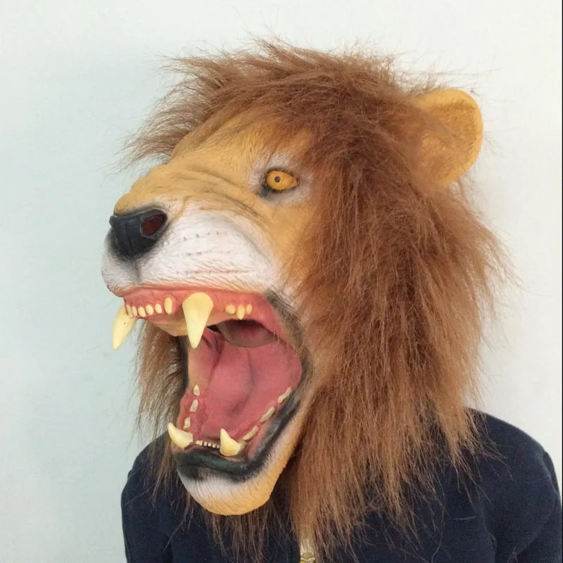 Lion Head Masks Animal Full Latex Masquerade Party Silicone Face Mask Halloween Propsin Party