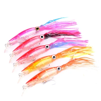 

5 Colors Artificial Squid Lure Octopus Hard Bait 14cm 40g Fishing Tackle Trolling Fishing Octopus Lure