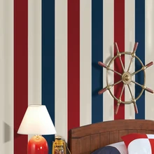 PAYSOTA средиземноморский синий красный вертикальная полоса обои детская спальня комната стены рулон бумаги