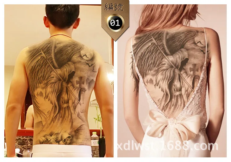 

Large Fake Tattoo Waterproof Full Back Cool Lasting Stickers for Man and Women New Fashion Temporary Tattoo