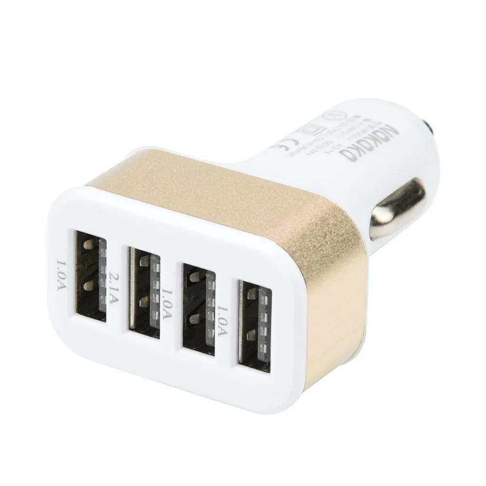 

Car Charger New Hot Triple Metal Socket 4 Portable Adapter USB Charging For Samsung Xiaomi Fast Charge Dropship 19JAN11