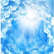 Пользовательские фото обои 3d потолочные обои с изображением синего неба, белые облака, потолок Фреска для гостиной Зенит Фото Обои mural Декор