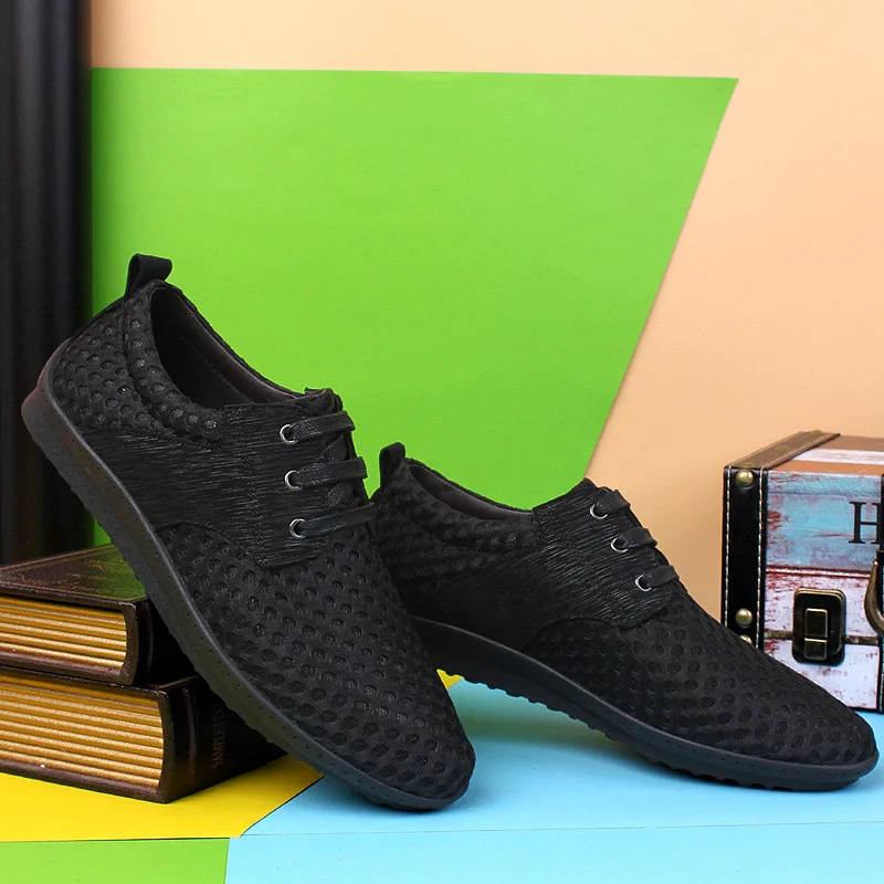HECRAFTED мужские кроссовки размер 37~ 46 удобная модная дышащая мужская обувь Летняя обувь# AB701 - Цвет: Black