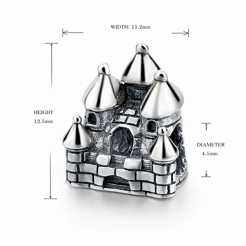925 Щепка Талисманы замок дом Подвески Бусины Fit браслет Pandora berloques в Аутентичные Подвеска DIY Jewelry подарки
