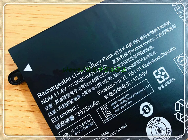 Аккумулятор для ноутбука Lenovo ThinkPad 13 20GL 11 4 &quotSB10J78997 3685 в 3 мАч 42Wh 01AV400 01AV401 01AV435