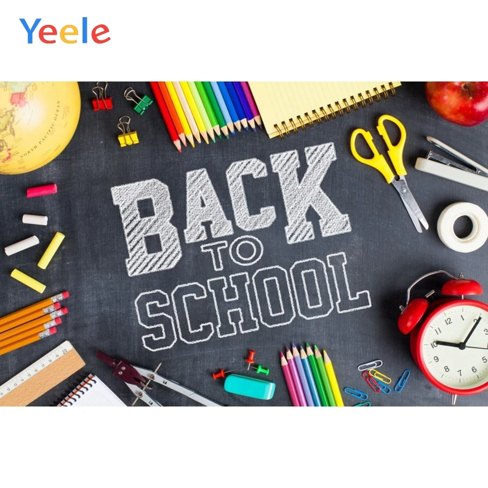 

Yeele Welcome Children Back To School Photography Backdrop Bag Pen Book Study Learn Photographic Background For Photo Studio