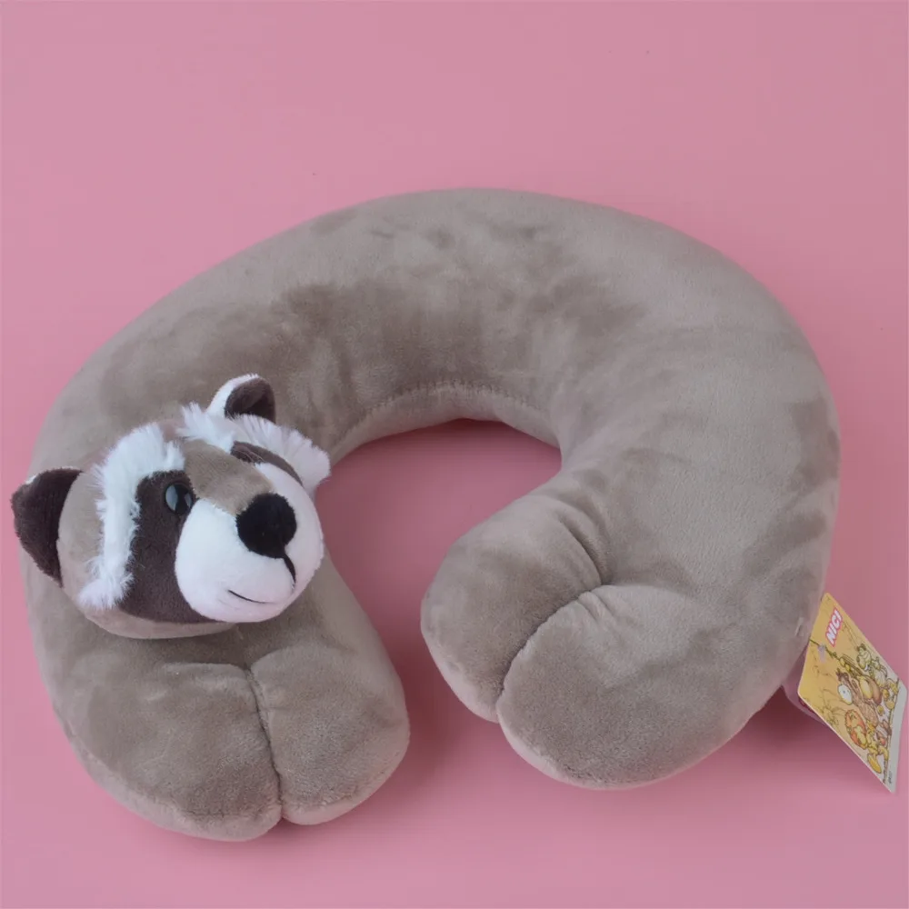 

Raccoon Plush U Shaped neck travel pillow, Plush Head Cushion Rest Pillow Free Shipping
