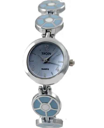 Light Blue Band PNP Shiny Silver Watchcase Light Blue Dial Bracelet Watch FW733B