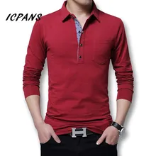 Icpans Polo Shirt Men Long Sleeve