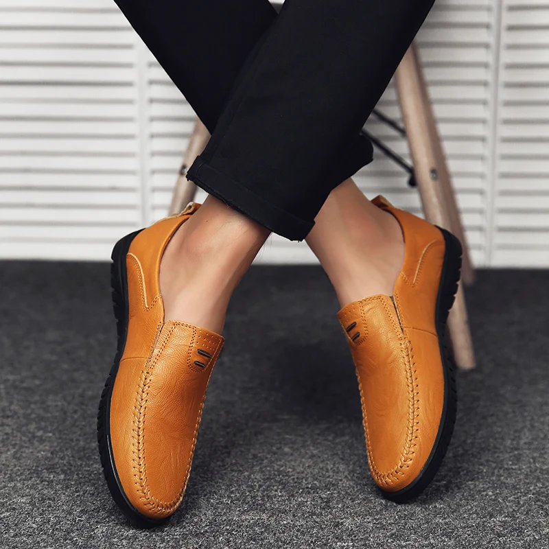 HTB1k2hVaOYrK1Rjy0Fdq6ACvVXam Genuine Leather Men Casual Shoes Luxury Brand Designer Mens Loafers Moccasins Breathable Slip on Driving Shoes Plus Size 37-47