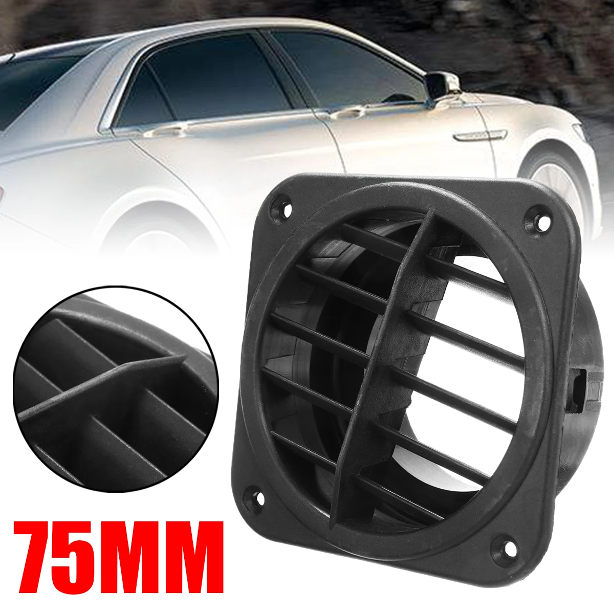 1 pc Plastic 75mm Car Heater Ducting Warm Air Vent Outlet For Eberspacher Webasto Propex