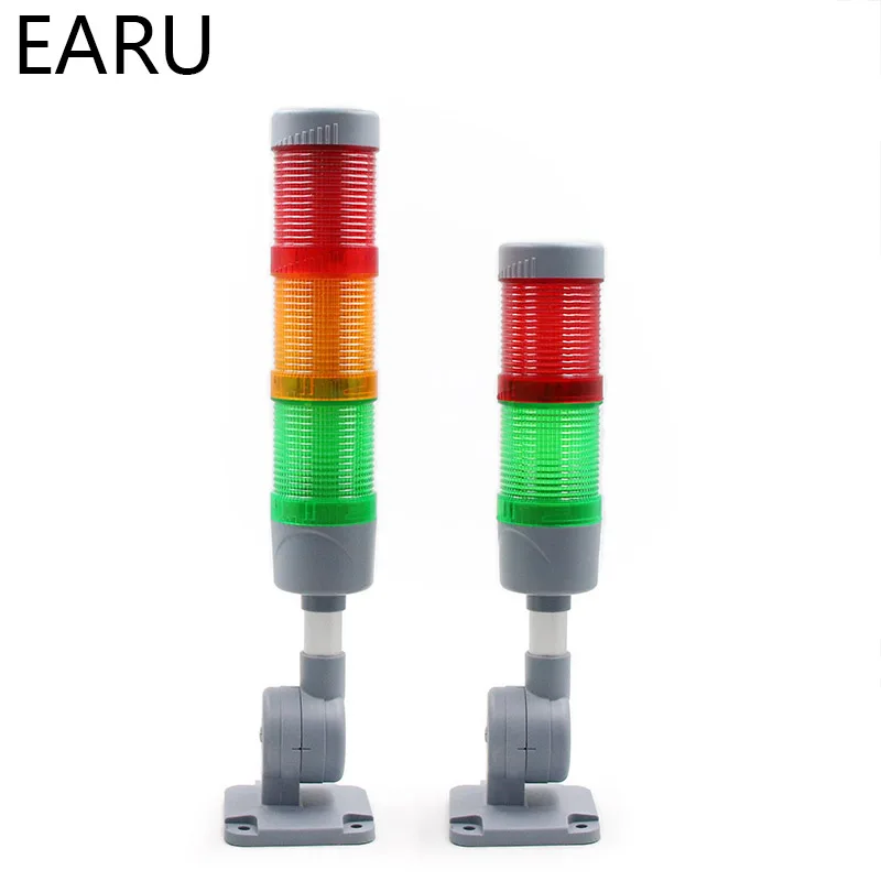 

50mm Industrial Multi-layer LED Signal Tower Stack Warn Alarm Caution Lamp Light Indicator Machinery Buzzer Flashing Bendable