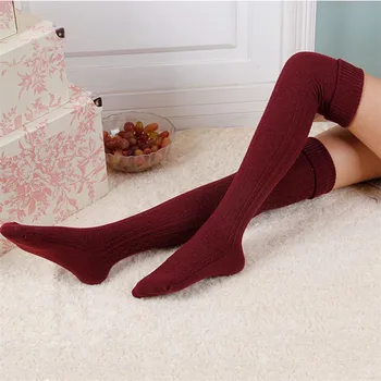 

Durable 2017 New Arrival Women Girl Winter Over Knee Leg Warmer Soft Knit Crochet Legging Stocking Free Shipping