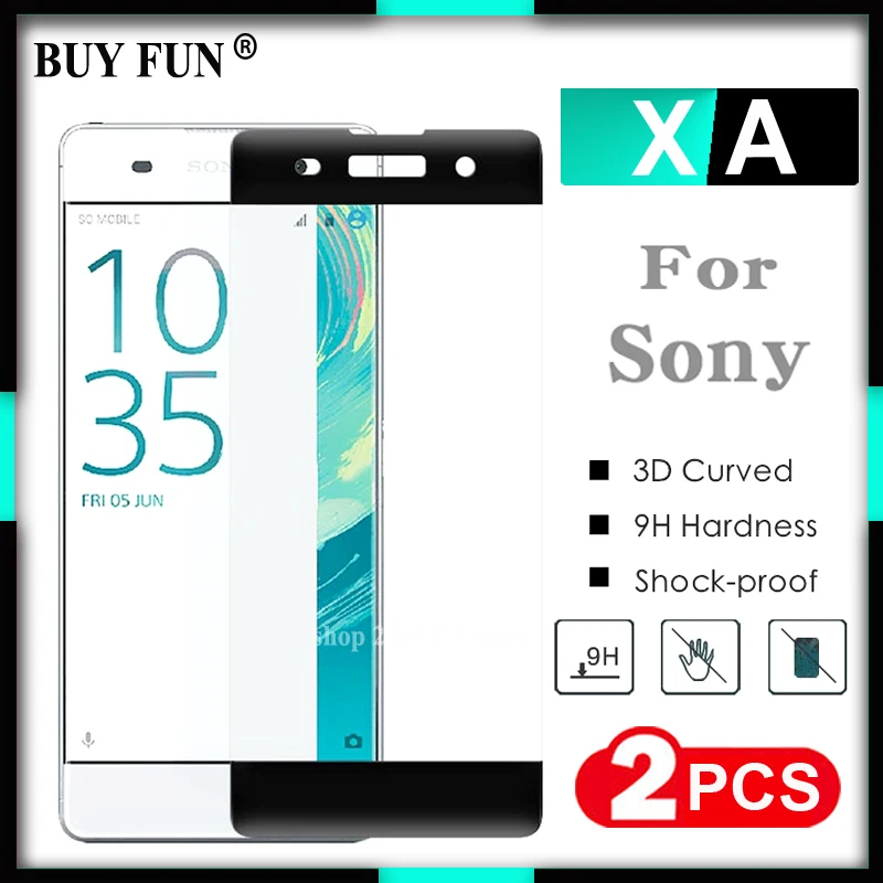 3D с округленными изогнутыми краями цветной цельный чехол для Sony Xperia XA F3111 Экран протектор Закаленное Стекло для Sony Xperia XA X A F3112 F3115