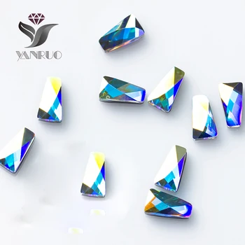 

YANRUO 144pcs 3x6mm Crystal AB 3D Diamond Nail art Rhinestone Strass DIY FLAT BACKS WING nail art decorations