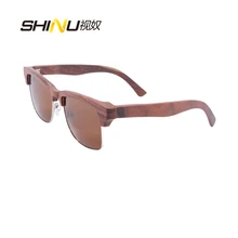 Поляризационные деревянные солнцезащитные очки ручной работы, полуоправы, солнцезащитные очки в деревянной оправе для женщин и мужчин, ретро, Винтажные Солнцезащитные очки для вождения, Oculos De Sol