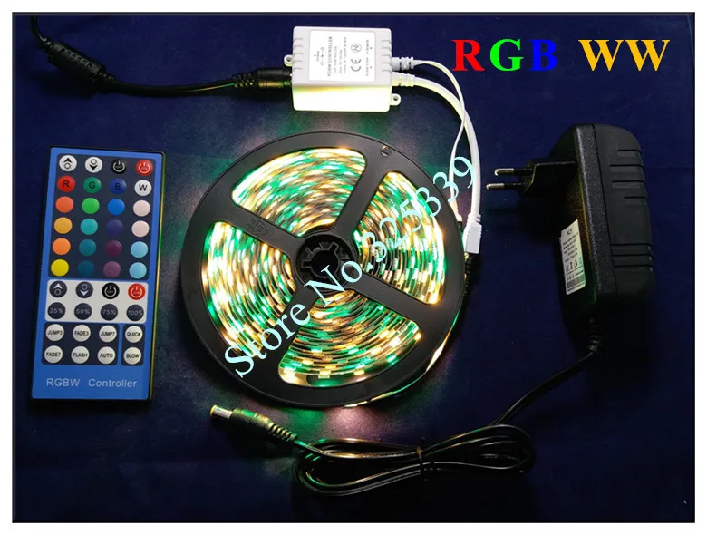 40 комплектов RGBW RGBWW SMD 5050 5 м неводостойкая Светодиодная лента фонарик RGB W лента+ 40 кнопочный пульт дистанционного управления+ 3A адаптер питания