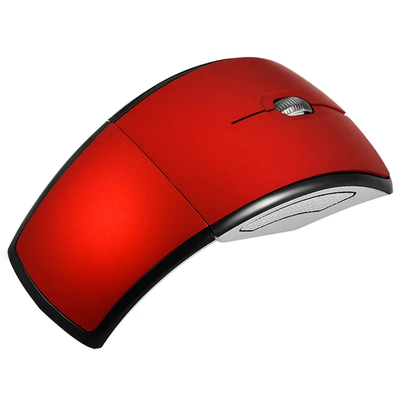 Беспроводная мышь 2,4G 1600 dpi, 8 цветов, компьютерная мышь, складная, для путешествий, ноутбука, бесшумная мышь, мини мыши, USB, нано-приемник для ноутбука, ПК - Цвет: Красный