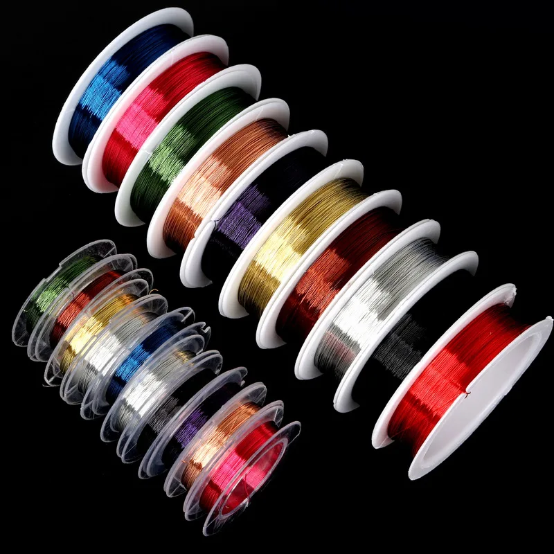 

1roll/lot 0.3mm/0.4mm Mixed Thin Soft Copper Wire Brass Line Cord For Craft Necklace Bridal Jewelry Making Material